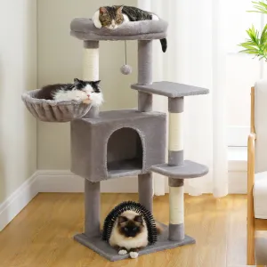 41.7" Medium Cat Tower Condo with Soft Perch Hammock Scratching Posts