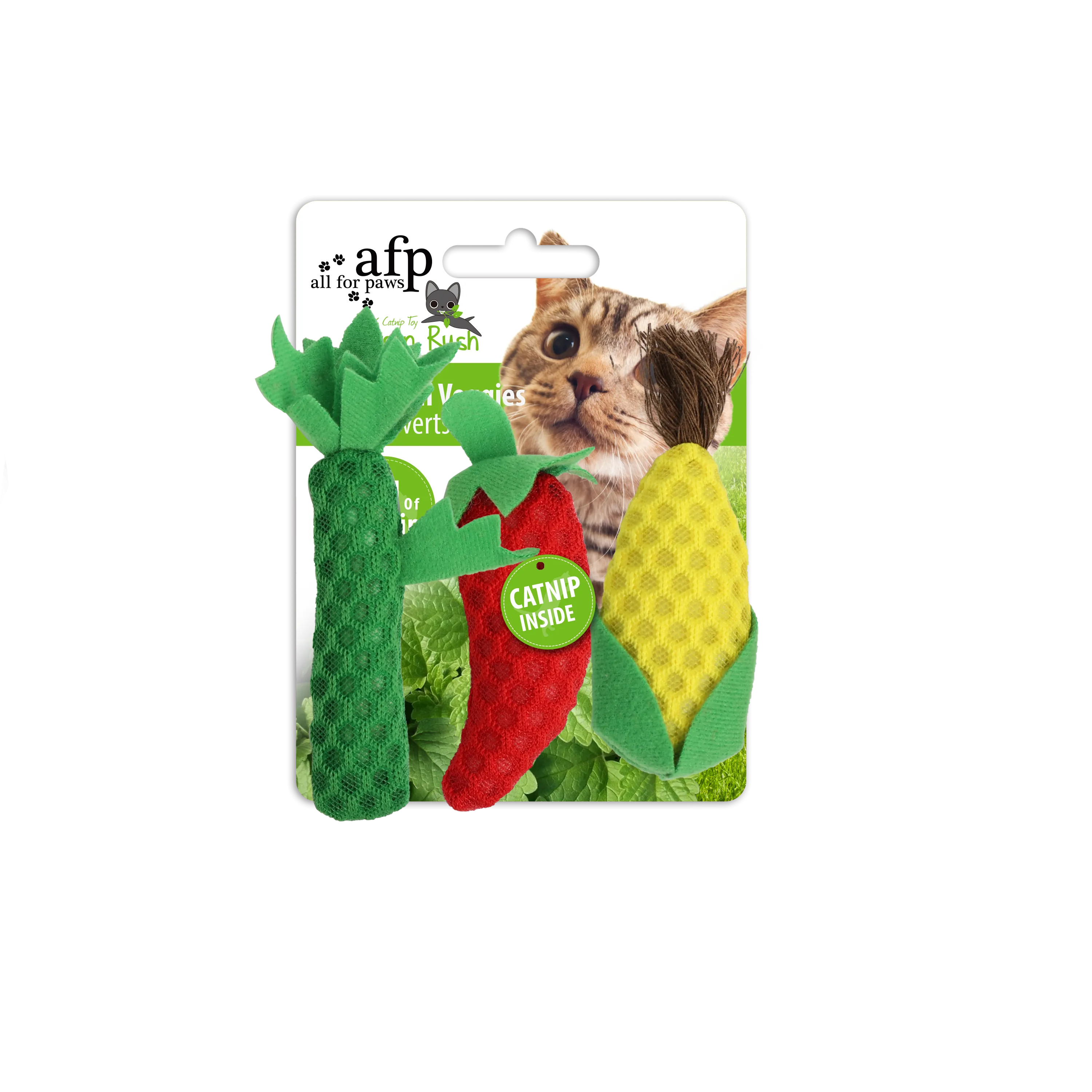 AFP Green Rush Veggies Cat toy - Pack of 4 toys