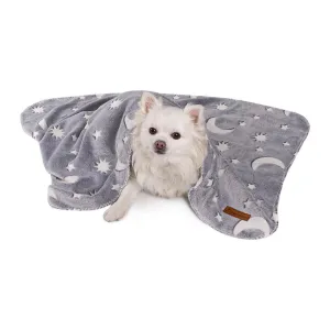 AllPetSolutions Glow in The Dark Fleece Cat & Dog Blanket, Grey