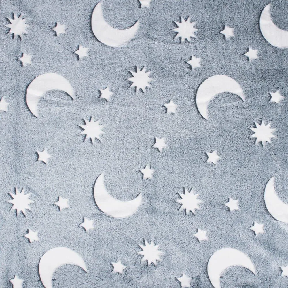 AllPetSolutions Glow in The Dark Fleece Cat & Dog Blanket, Grey