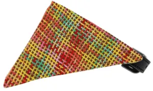 Autumn Party Plaid Bandana Pet Collar Black Size 12