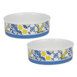 Azulejos Tile Pet Bowl Set of 2, Large 3.75 C. Capacity