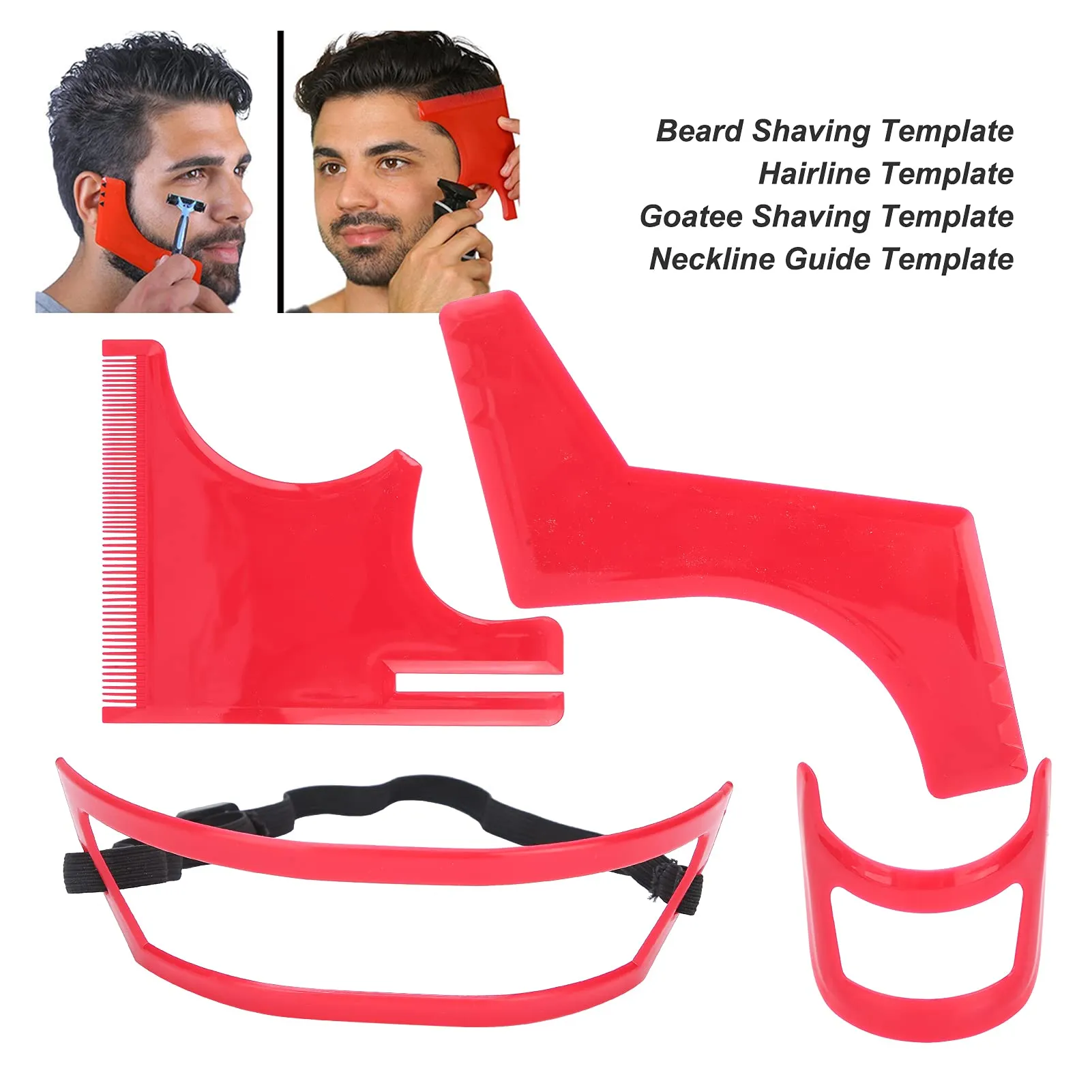 Beard Shaper, Beard Shaping Tools, Set of 4 Beard Shaping Tool for Beard Shaving Hair Styling Hairline Goatee Template and Collar Guide