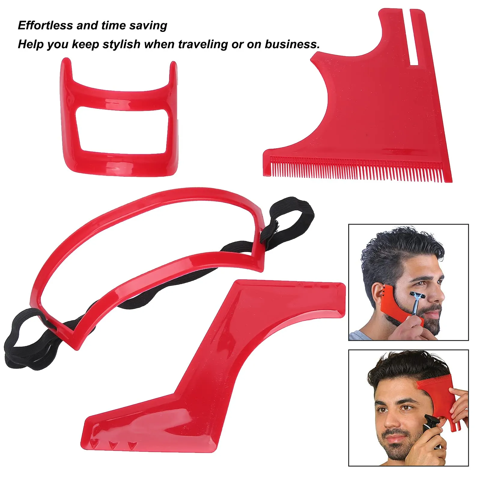 Beard Shaper, Beard Shaping Tools, Set of 4 Beard Shaping Tool for Beard Shaving Hair Styling Hairline Goatee Template and Collar Guide