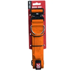 Boss Dog Tactical Collar 1.2" Wide 13"-16" Small Solid Orange