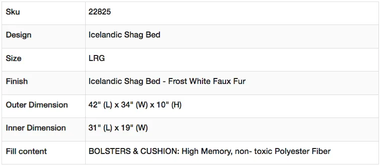 Bowsers Icelandic Shag Bed