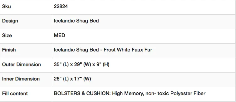 Bowsers Icelandic Shag Bed
