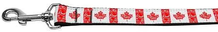 Canadian Flag in Swirls Nylon Dog Leash 6 Foot