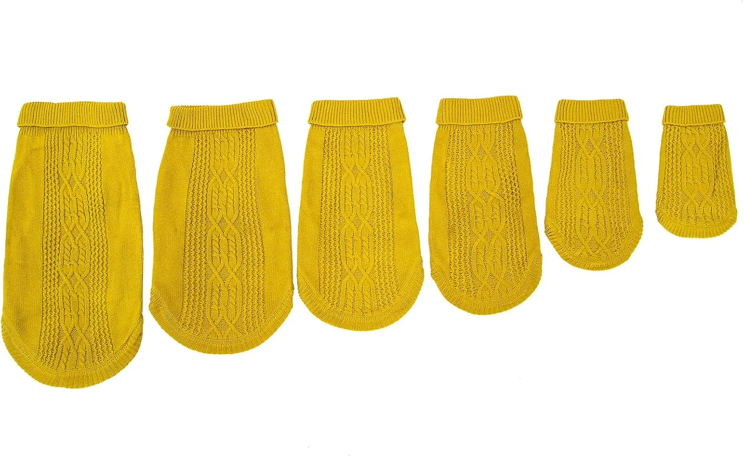 Cat Sweater Keep Your Pets Cozy, 16 Color Turtleneck Knitted Sleeveless Cat Clothes, Winter Outfits for Cats & Small Dogs During Cold Seasons (Dark Yellow, Large)