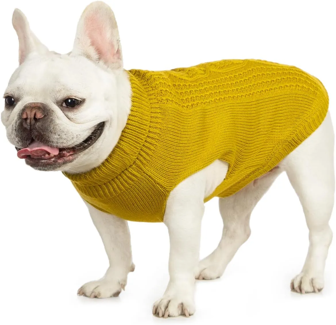 Cat Sweater Keep Your Pets Cozy, 16 Color Turtleneck Knitted Sleeveless Cat Clothes, Winter Outfits for Cats & Small Dogs During Cold Seasons (Dark Yellow, Large)