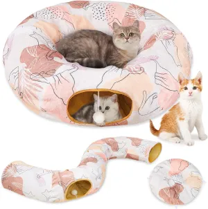 Cat Tunnel Bed, Cat Tunnels Cat Toys for Indoor Cats S-Shape Cat Tube and Cat Donut Tunnel Cave Large Cat Toys Interactive Cat Stuff Supplies