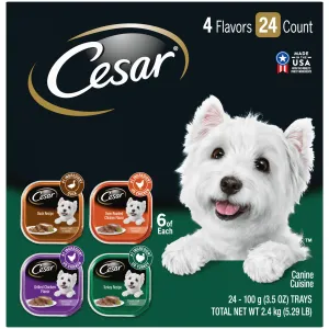 Cesar Classic Loaf in Sauce Adult Wet Dog Food Variety Pack (Duck, Chicken, Turkey) 84.66oz 24pk