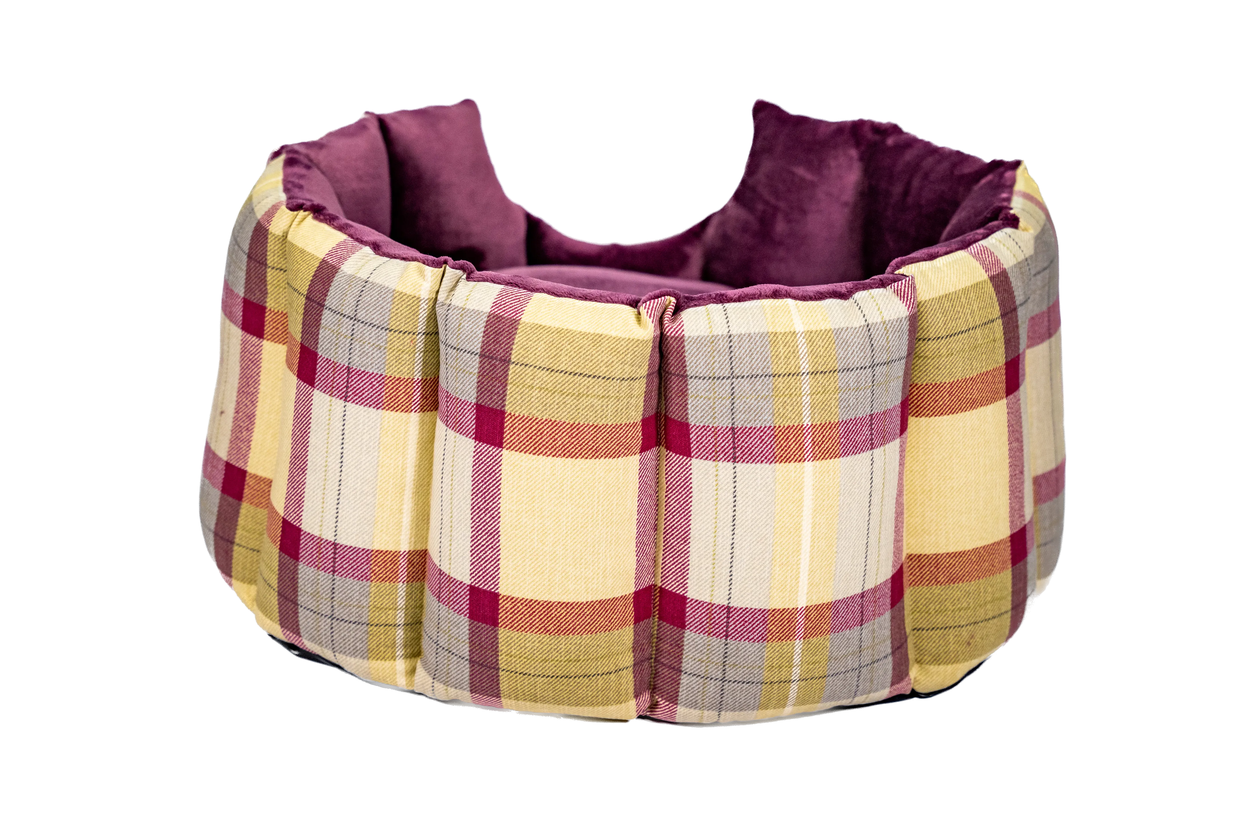 Checked Hand-Made Cave Dog Bed