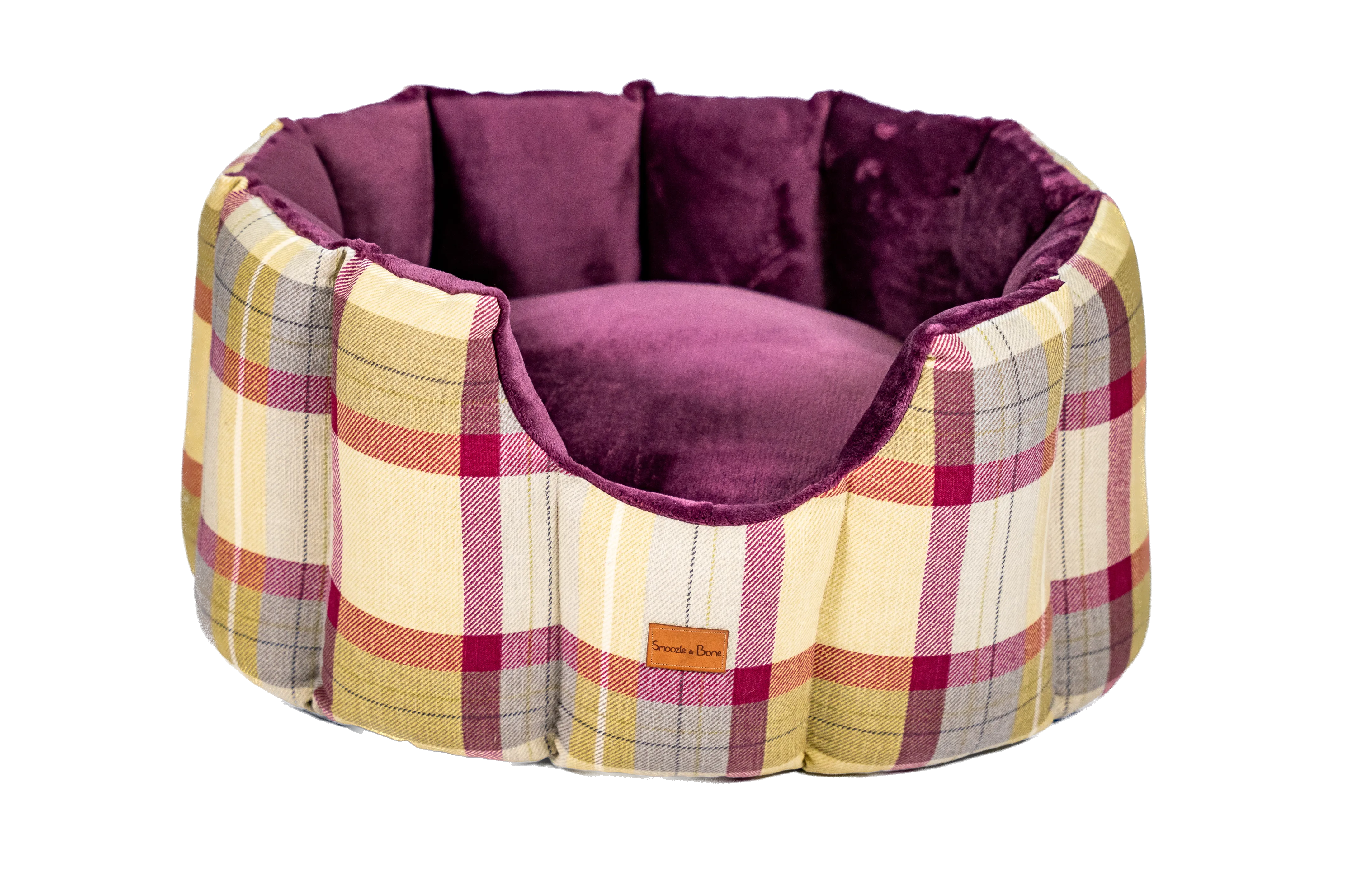 Checked Hand-Made Cave Dog Bed