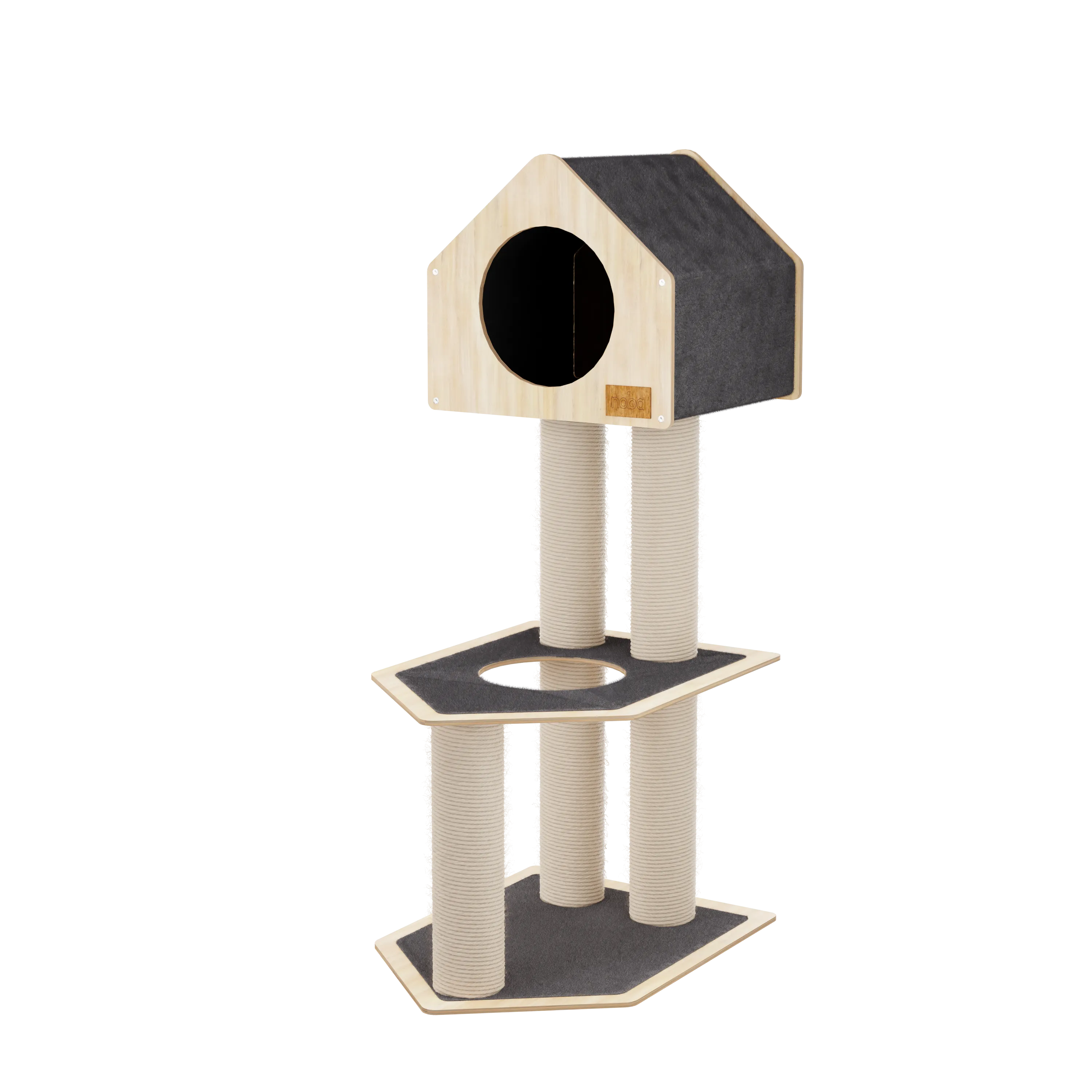 Condo Deluxe Cat Tree with High-Quality Fique Rope
