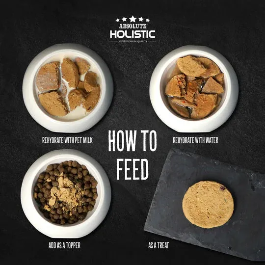 [CTN of 4] Absolute Holistic Freeze Dried Raw Patty for Dogs - Duck & Turkey (12.7oz)