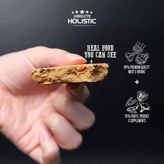 [CTN of 4] Absolute Holistic Freeze Dried Raw Patty for Dogs - Duck & Turkey (12.7oz)