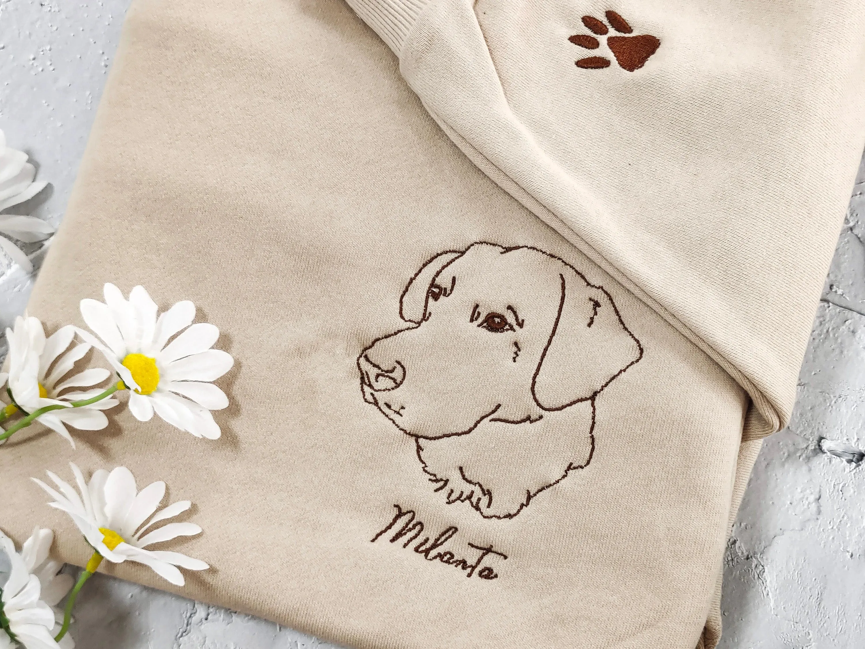 Custom Pet Embroidered Sweatshirt,Custom Dog Portrait,Embroidered Sweatshirt,Custom Pet Gifts