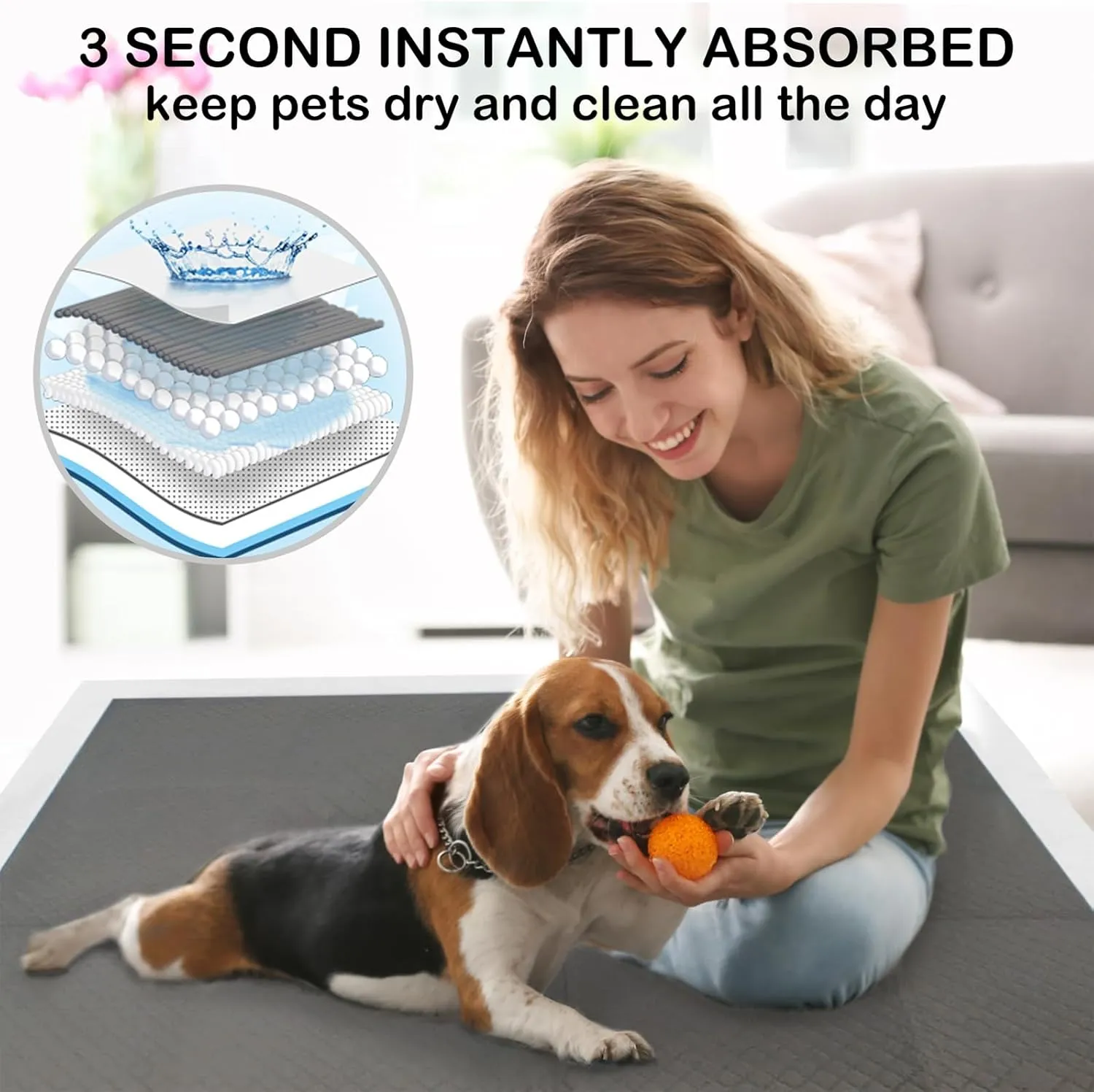 ELEGX Extra Large 54"x37" 80 Pcs Odor-Control Super Absorbency Charcoal Pee Pads for Dogs - Leak-Proof Pet Training, Thicken Disposable Potty Pads for Puppies, Cats, Rabbits