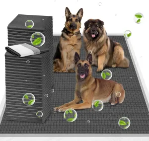 ELEGX Extra Large 54"x37" 80 Pcs Odor-Control Super Absorbency Charcoal Pee Pads for Dogs - Leak-Proof Pet Training, Thicken Disposable Potty Pads for Puppies, Cats, Rabbits