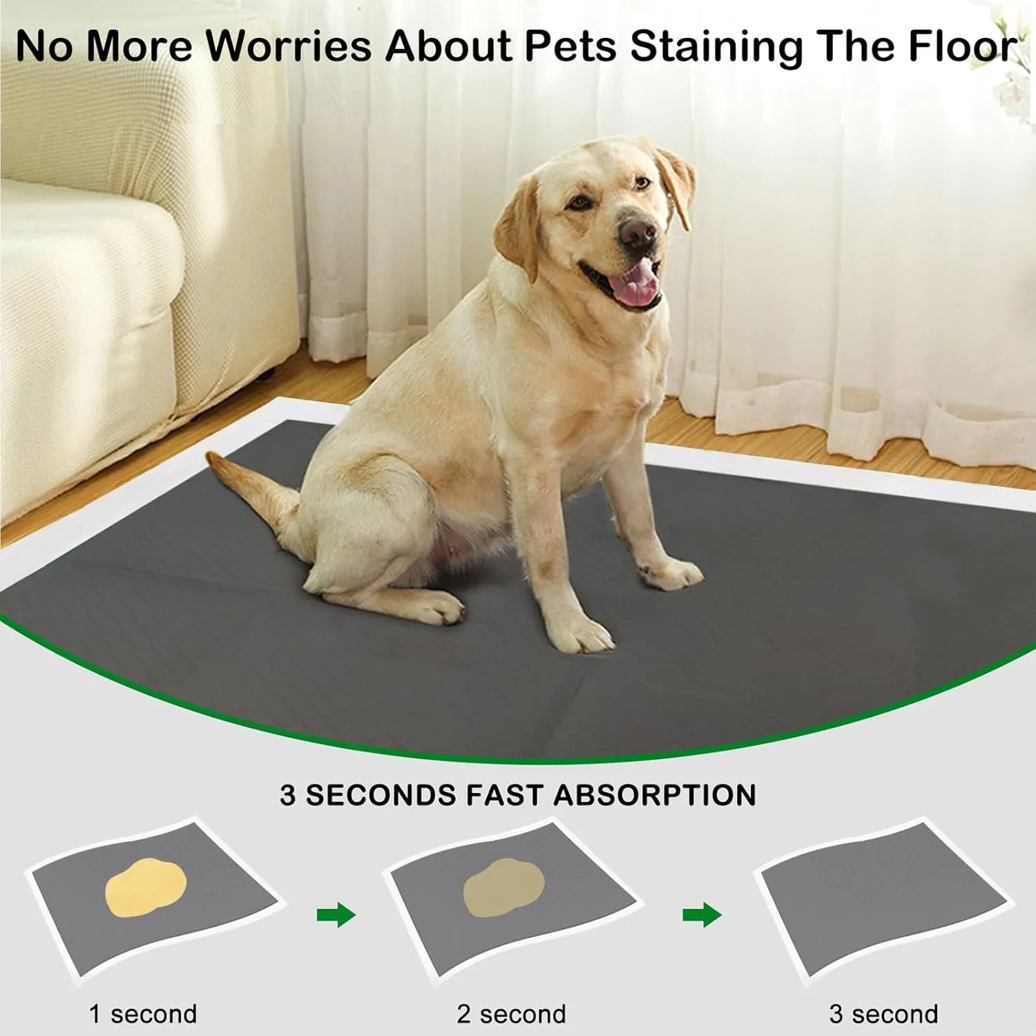 ELEGX Extra Large 54"x37" 80 Pcs Odor-Control Super Absorbency Charcoal Pee Pads for Dogs - Leak-Proof Pet Training, Thicken Disposable Potty Pads for Puppies, Cats, Rabbits