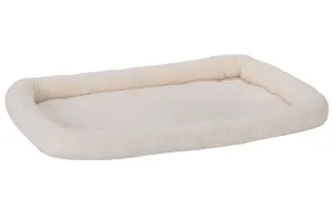 Fur Haven Pet Products Faux Lambswool Pet Crate Bolster Bed Cream LG 36in X 23in