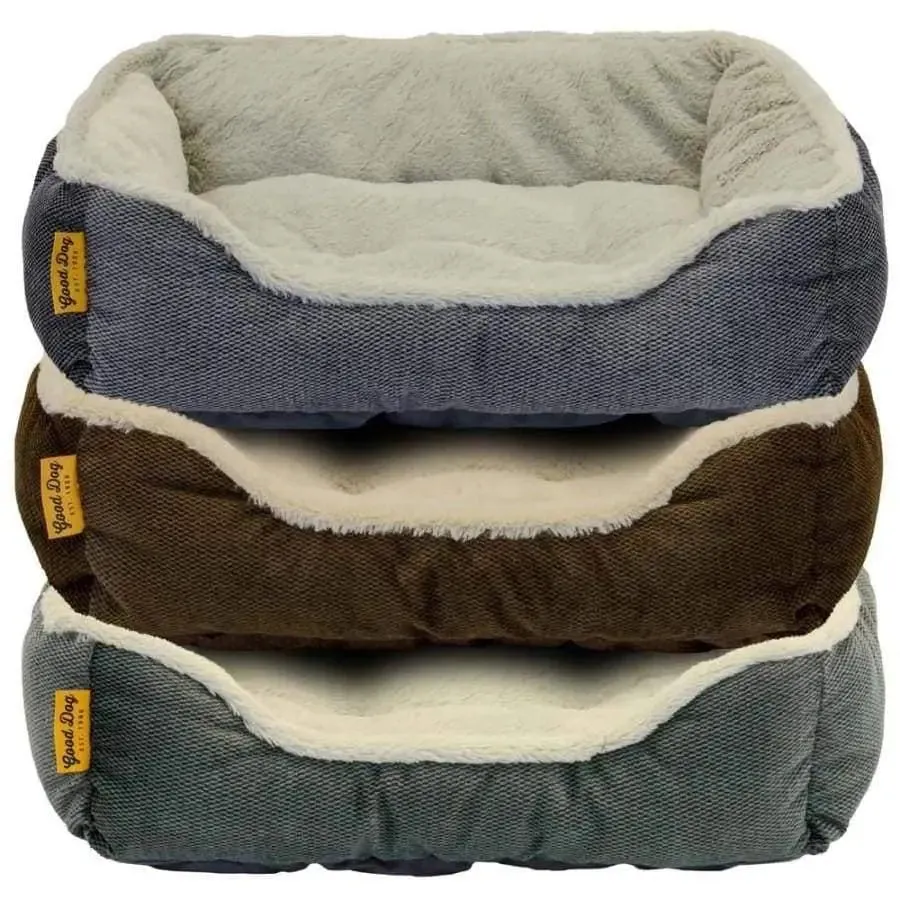 Good Dog Bolster Puppy Bed Assorted, 21 in
