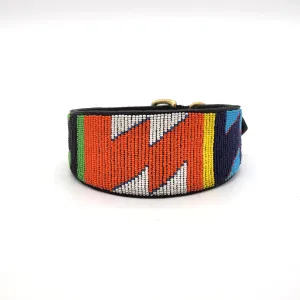 Handmade Maasai Beaded Leather Pet Collars | Wide Dog collars