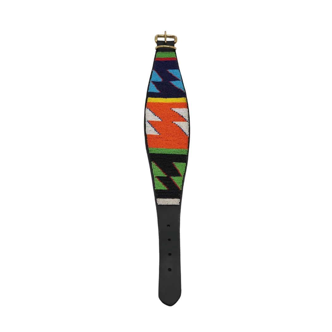 Handmade Maasai Beaded Leather Pet Collars | Wide Dog collars