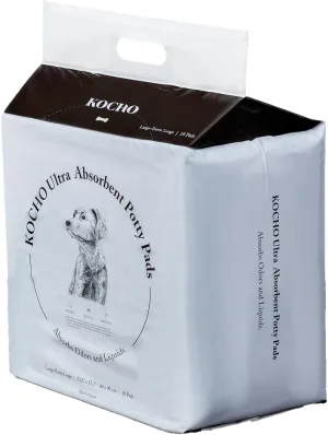 KOCHO Ultra Absorbent Charcoal Pads 6-Layered, Large 23.6"  35.5" Odor-Eating Pet Training and Puppy Quick-Dry Pee Pads Pack of 18 Pads, Made in Japan