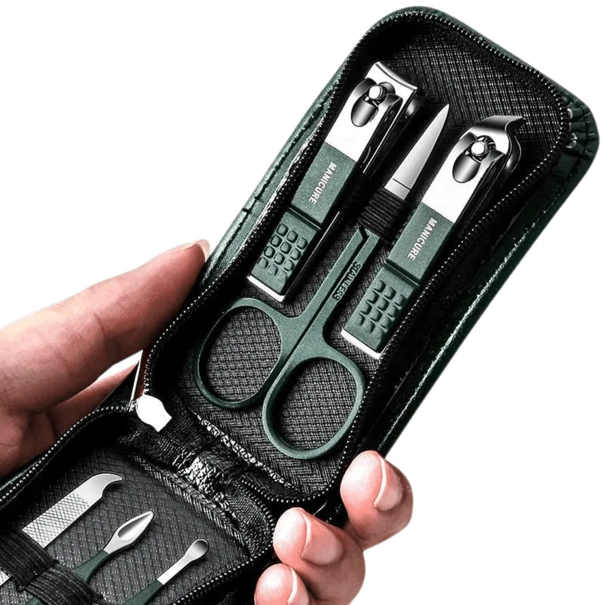 Manicure Set, 6 Tools, Durable Stainless Steel, Compact Design, Stylish and Portable, Versatile for Grooming