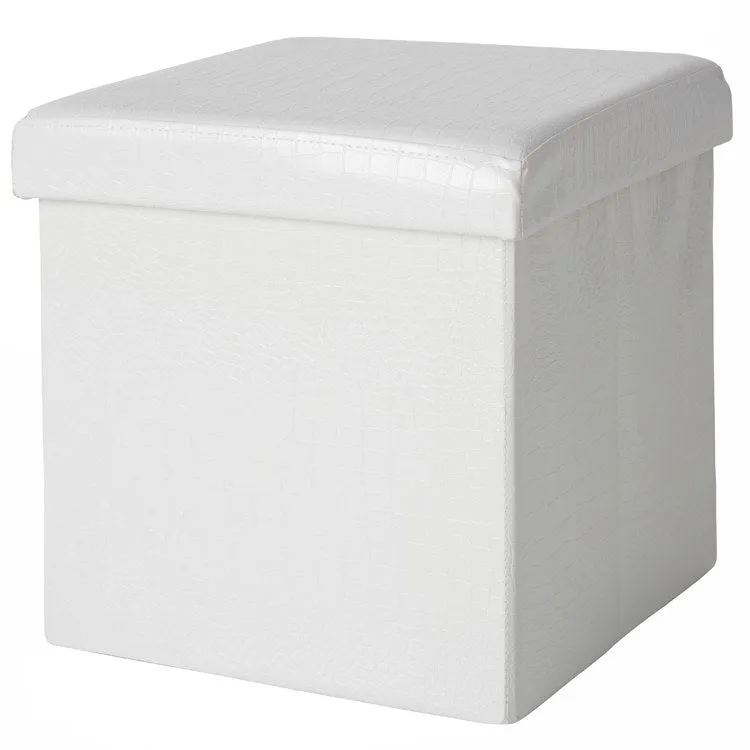 Mina Victory Pet Beds White Crocodile 15" x 15" x 15" Pet Cube