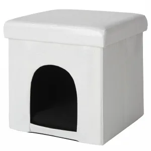 Mina Victory Pet Beds White Crocodile 15" x 15" x 15" Pet Cube
