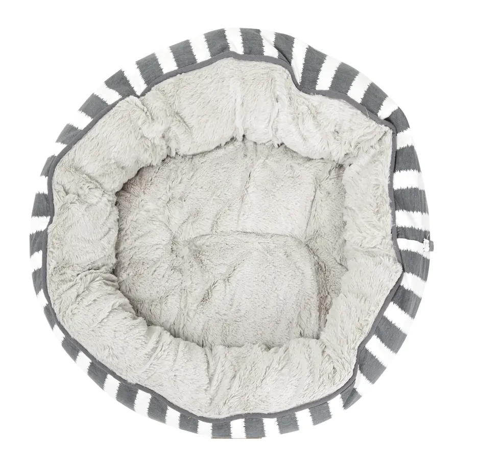 Mog & Bone 4 Seasons Reversible Dog Bed - Charcoal Hamptons - Medium