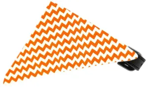 Orange Chevron Bandana Pet Collar Black Size 18