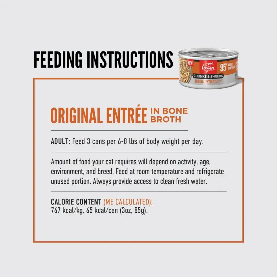 ORIJEN Original Grain-Free Chunks in Gravy & Shreds Wet Cat Food