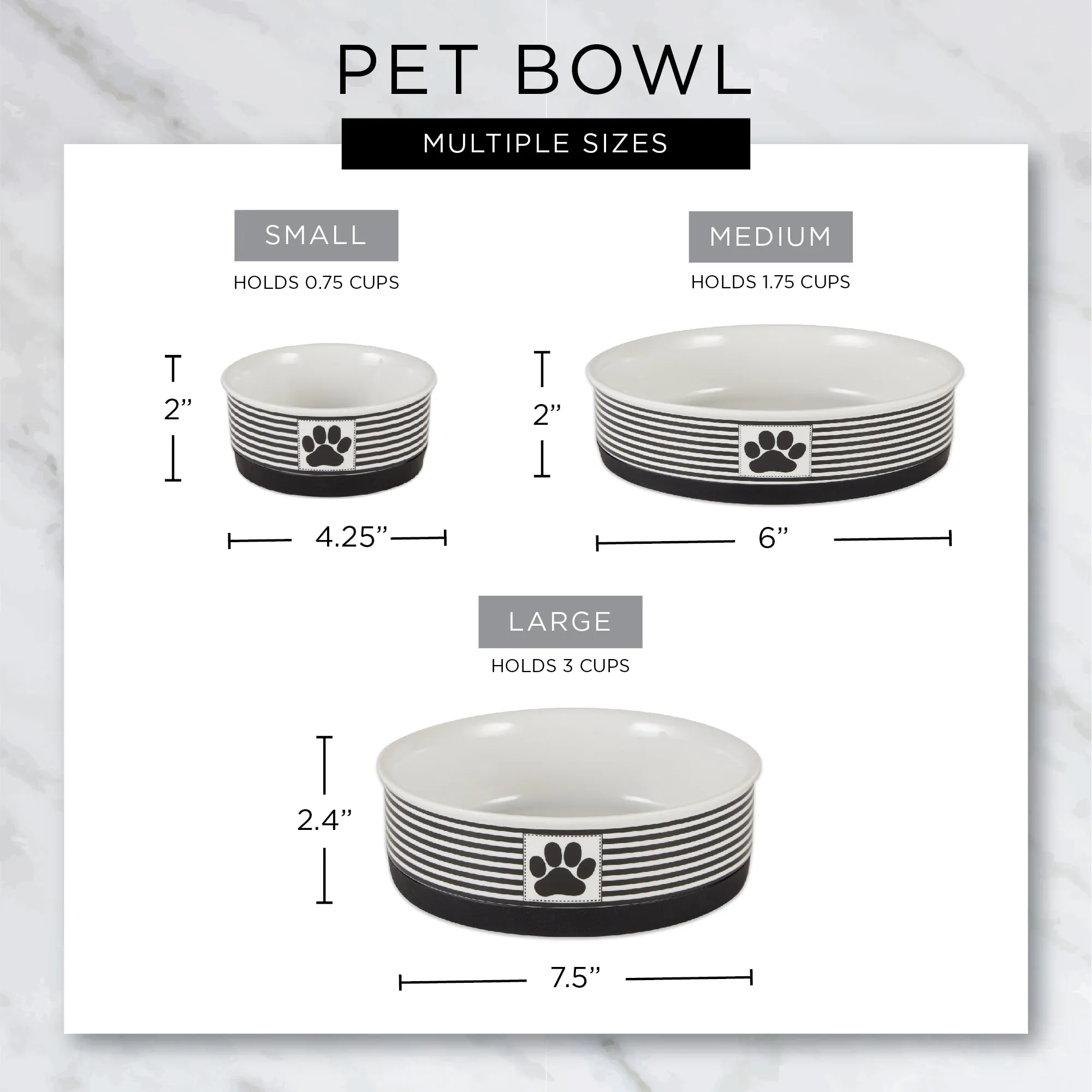 Pansy Petite Check Pet Bowl Set of 2, Medium - 1.5 C. Capacity