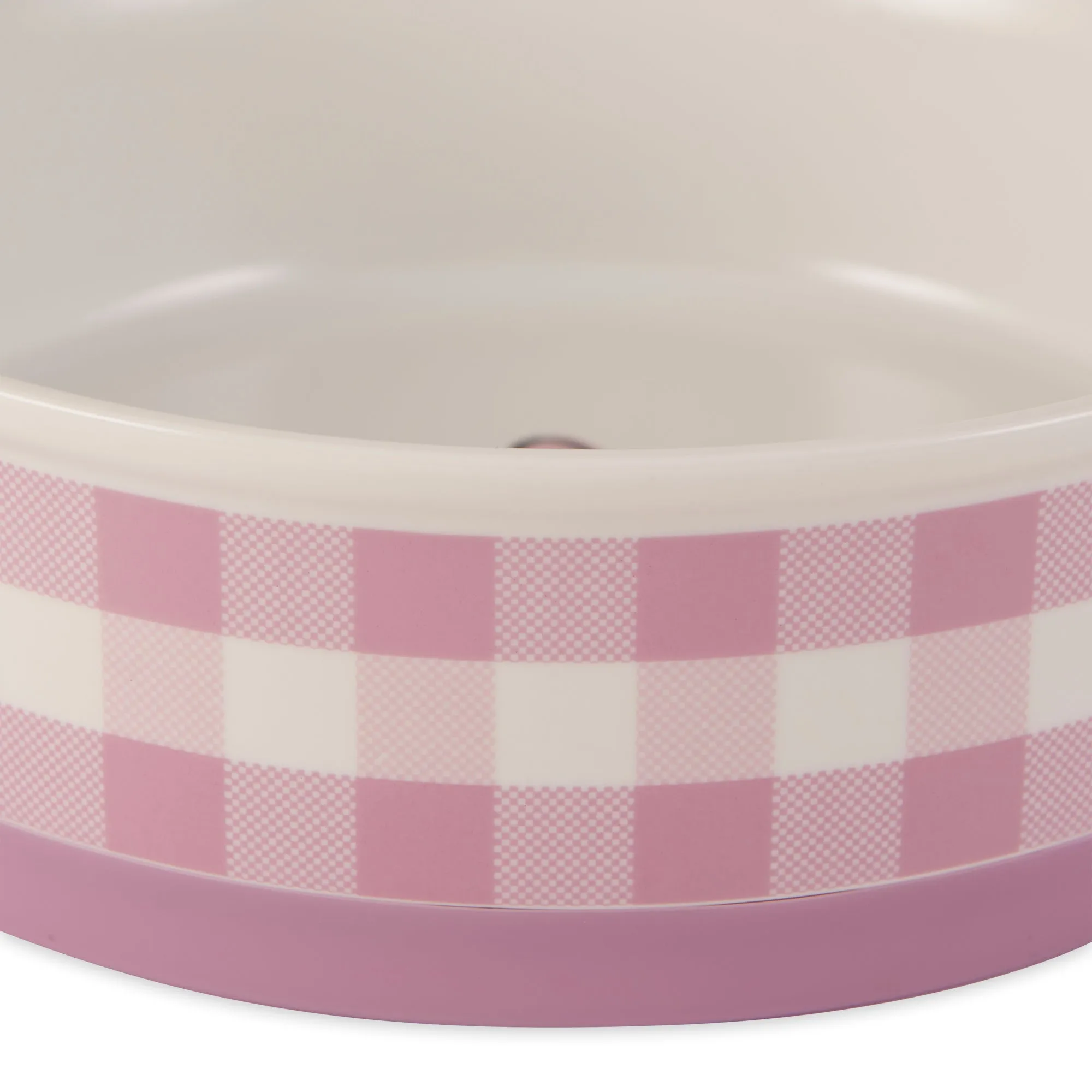 Pansy Petite Check Pet Bowl Set of 2, Medium - 1.5 C. Capacity
