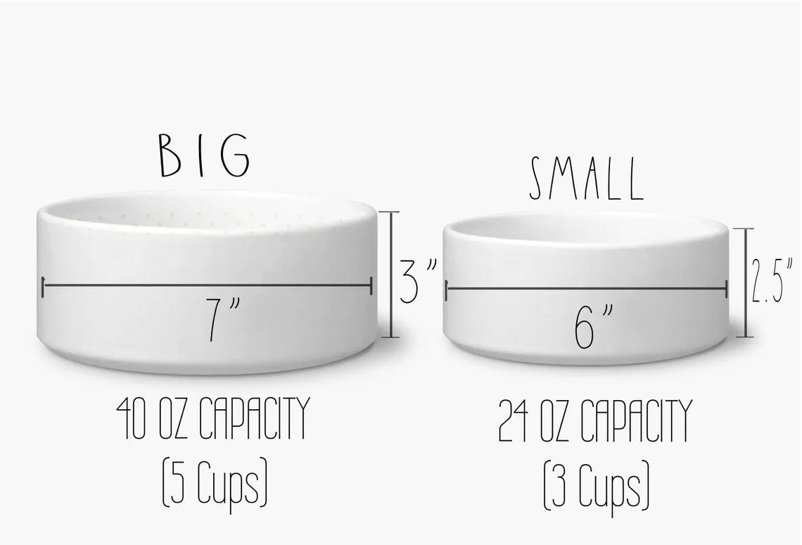 Personalized Dog Bowl Cat Pet Bowl with Name Neutral Daisy Pet Food Bowl Water Bowl  Ceramic