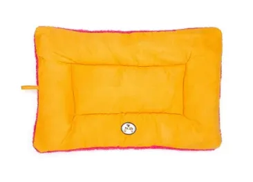 Pet Life - Eco-Paws - Reversible Comfortable Dog Bed - Pink/Dark Yellow