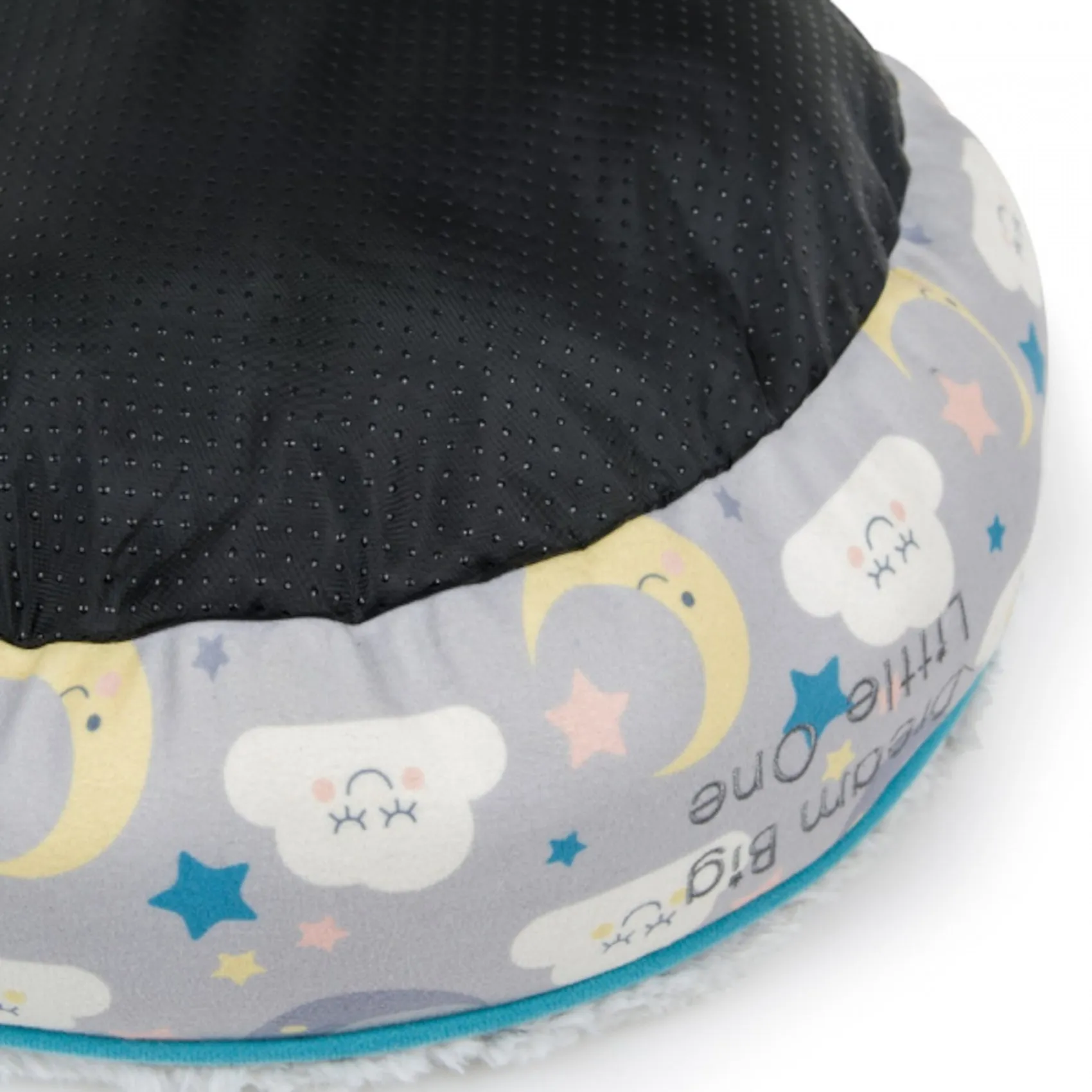Petface 'Dream Big Little One' Faux Fur Donut Cat Bed (45cm x 45cm)