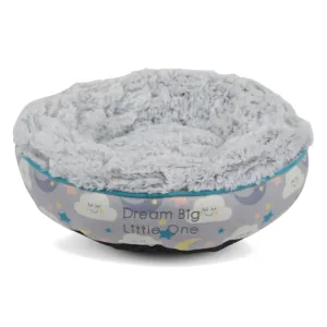 Petface 'Dream Big Little One' Faux Fur Donut Cat Bed (45cm x 45cm)