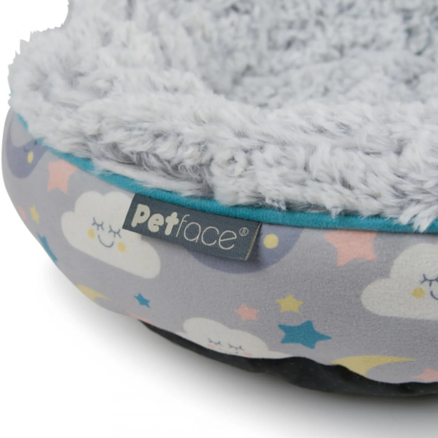 Petface 'Dream Big Little One' Faux Fur Donut Cat Bed (45cm x 45cm)