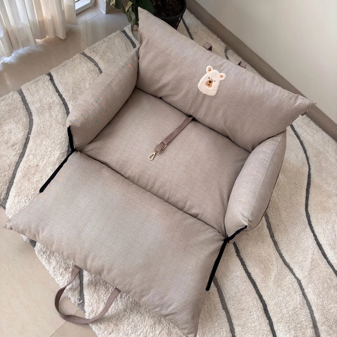 PoochMate Dog Travel Bed Large : Sandstone Beige