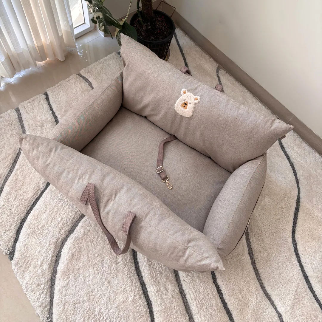 PoochMate Dog Travel Bed Large : Sandstone Beige