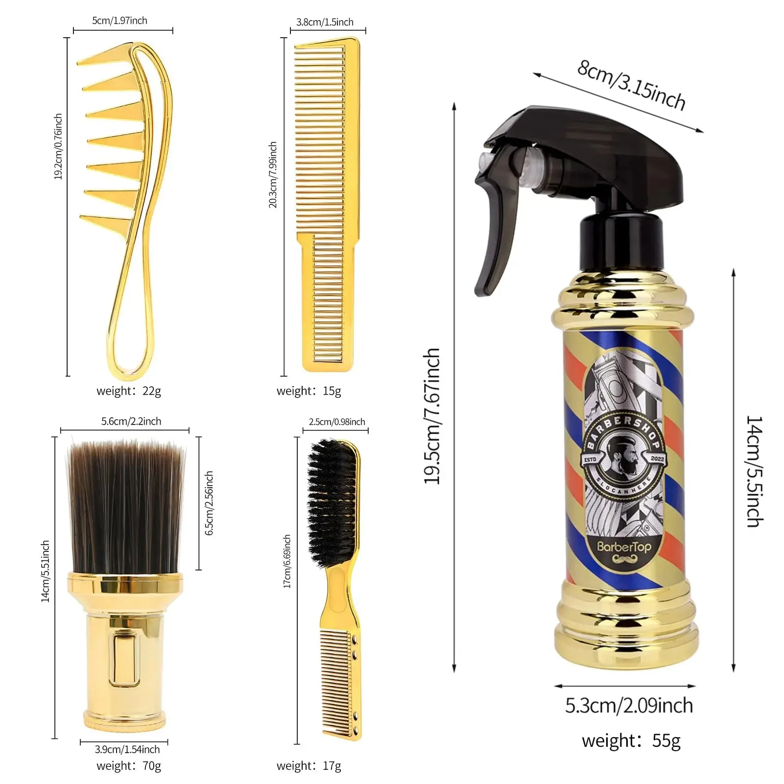 Professional Haircut Set – Barbershop Spray Bottle, Comb, Brush & Styling Tools