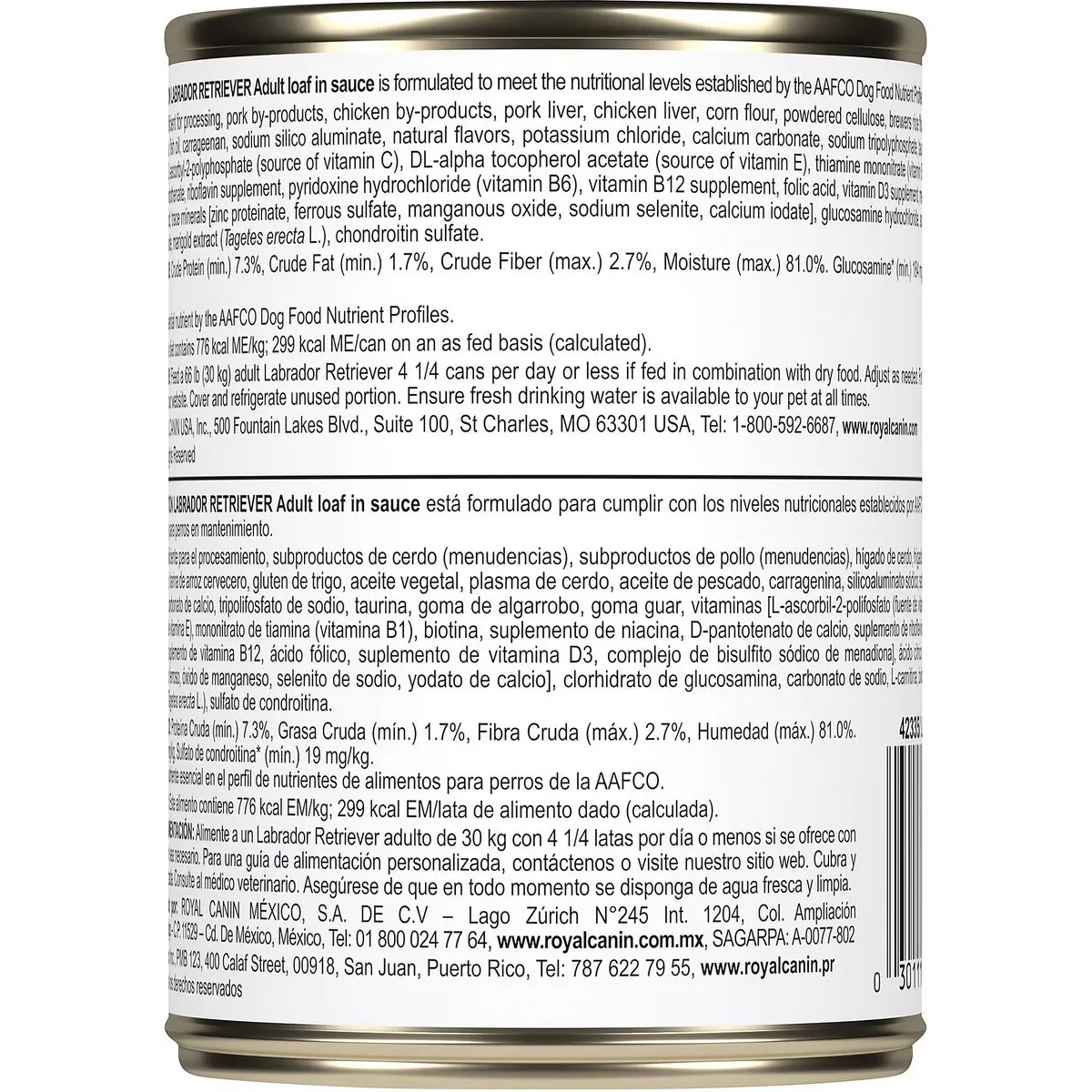 Royal Canin Breed Health Nutrition Labrador Retriever Adult Loaf in Sauce Canned Dog Food