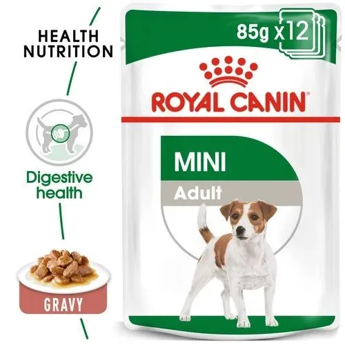 Royal Canin Wet Dog Food Mini Adult Pouch Gravy 12 x 85g