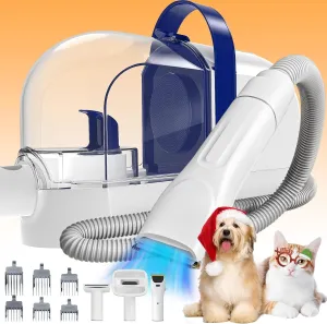 Rywell 1.5L Pet Grooming Vacuum for Dogs & Cats, 12Kpa Low Noise Dog Grooming Kit with Clippers, Deshedding Tools & 5 Comb