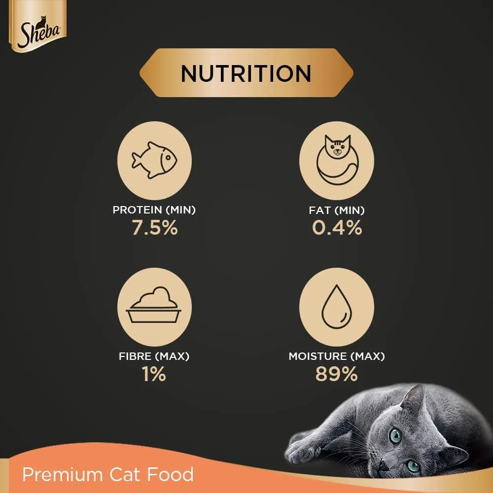 Sheba Chicken With Tuna In Gravy and Fish with Dry Bonito Flake Premium Cat Wet Food Combo